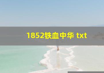 1852铁血中华 txt